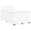 vidaXL Boxspring met matras kunstleer wit 120x200 cm