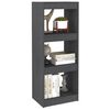 vidaXL Boekenkast/kamerscherm 40x30x103,5 cm massief grenenhout grijs