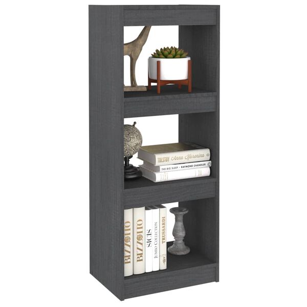 vidaXL Boekenkast/kamerscherm 40x30x103,5 cm massief grenenhout grijs