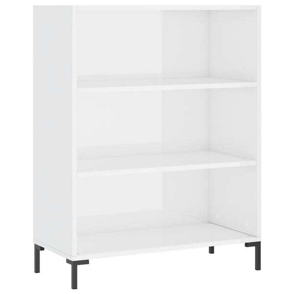 vidaXL Boekenkast 69,5x32,5x90 cm bewerkt hout hoogglans wit