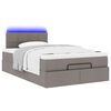 vidaXL Bed poef met matras en LED's 120x190 cm stof taupe