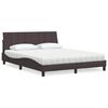 vidaXL Bed met matras "Hanko" stof donkerbruin 160x200 cm