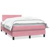 vidaXL Boxspring met matras fluweel roze 120x220 cm