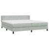 vidaXL Boxspring met matras fluweel lichtgrijs 180x210 cm