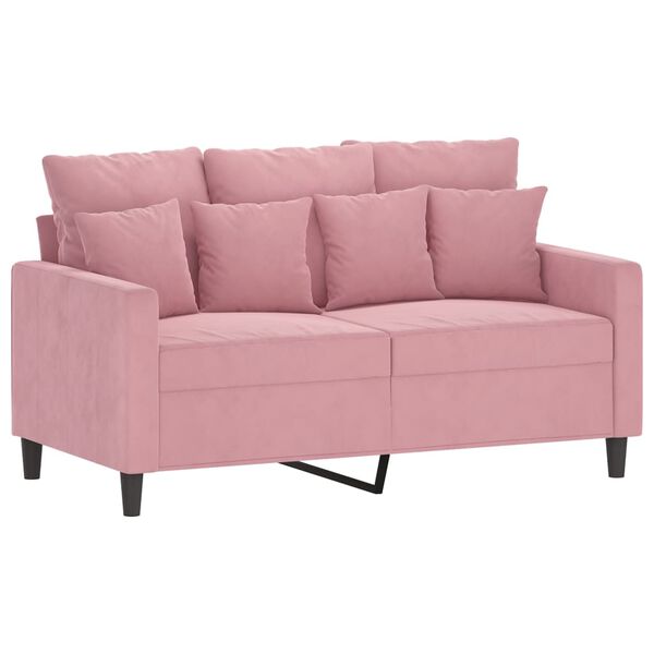 vidaXL 3-delige Loungeset met kussens fluweel roze