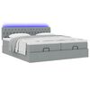 vidaXL Ottoman bed met matrassen en LED's 160x200cm stof lichtgrijs