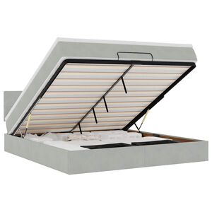 vidaXL Ottoman bed met matras 180x200cm fluweel lichtgrijs