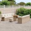 vidaXL Tuin Sofa Set met kussen 11 pcs Beige en Cr&egrave;me poly rattan