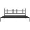 vidaXL Bedframe met hoofdbord metaal zwart 200x200 cm