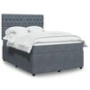 vidaXL Boxspring met matras fluweel donkergrijs 140x190 cm