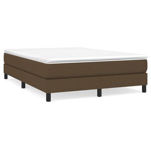 vidaXL Boxspring bed stof donkerbruin 140x200 cm