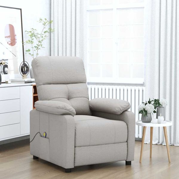 vidaXL Massagestoel stof taupe