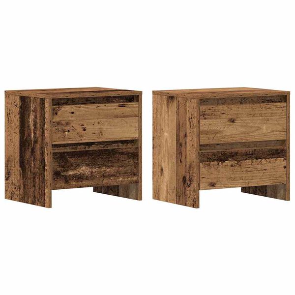 vidaXL Nachtkastje 2 pcs Oudhout 45 x 34 x 44,5 cm Bewerkt hout
