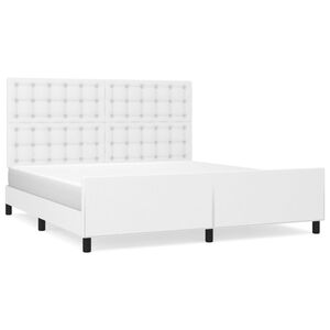 vidaXL Bedframe met hoofdbord kunstleer wit 160x200 cm