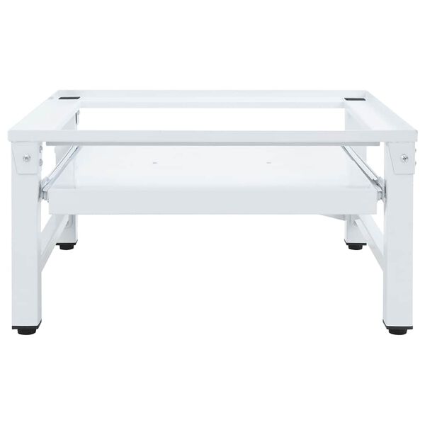 vidaXL Wasmachineverhoger met uittrekbaar schap wit