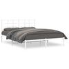 vidaXL Bedframe met hoofdbord metaal wit 150x200 cm