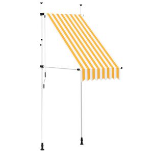 vidaXL Luifel handmatig uittrekbaar 100 cm oranje en witte strepen