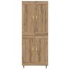 vidaXL Highboard Artisan Eiken 69,5 x 34 x 90 cm Bewerkt hout