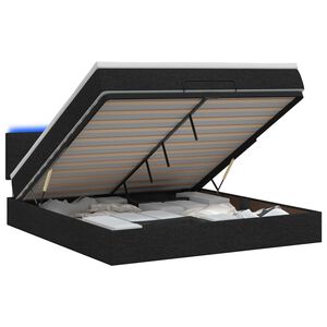 vidaXL Ottoman Bed met Matrassen en LED Zwart 160 x 200 cm Stof