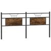 vidaXL Vervangend hoofdbord 180 cm bewerkt hout en staal gerookt eikenkleurig