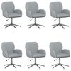 vidaXL Draaiende Bureaustoelen 6 st 54 x 58 x 90 cm Lichtgrijs Stof