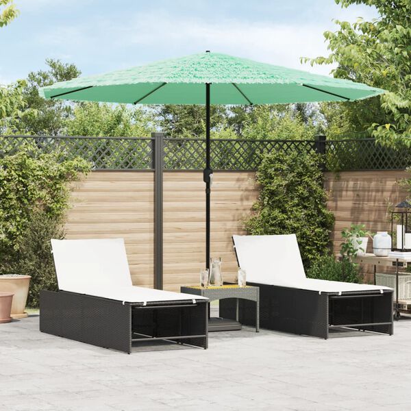 vidaXL Parasol met stalen paal 324x324x247 cm groen