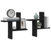 vidaXL Wandplanken 2 stuks Zwart Eiken 38x12x38 cm Bewerkt Hout
