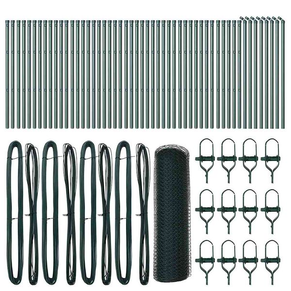 vidaXL Afrasteringspaal Groen 100 x 0,8 m (13 mm gaas) Staal en PVC