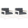 vidaXL Tuinstoelen met kussens 2 st massief grenenhout wit