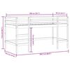 vidaXL Kinderhoogslaper met gordijnen 90x200 cm grenenhout wit zwart