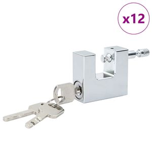vidaXL Hangslot 12 pcs Zilver 5 x 1,9 x 4,5 cm IJzer