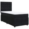 vidaXL Boxspring met matras fluweel zwart 80x200 cm