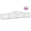 vidaXL Schanskorven 6 st gewelfd 300x30x40/60 cm gegalvaniseerd ijzer