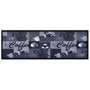vidaXL Keukenmat wasbaar Coffee 45x150 cm blauw