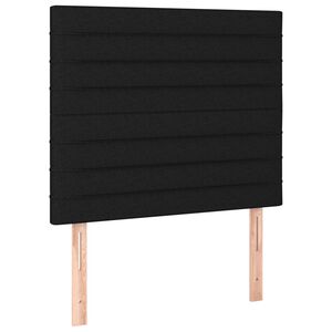 vidaXL Hoofdbord zwart 80x5x118/128 cm stof