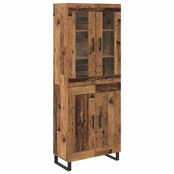 vidaXL Hoge kast 2 pcs Oud Hout Bewerkt hout