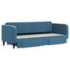 vidaXL Slaapbank met onderschuifbed en lades 80x200 cm fluweel blauw