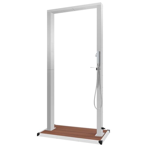 vidaXL Buitendouche met bak HKC roestvrij staal