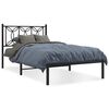 vidaXL Bedframe met hoofdbord metaal zwart 100x200 cm