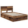 vidaXL Bedframe met hoofdeinde Oudhout 120 x 190 cm Bewerkt hout