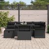 vidaXL Tuin Sofa Set met kussen met opslag 7 pcs Zwart Poly riet