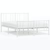 vidaXL Bedframe met hoofd- en voeteneinde metaal wit 120x200 cm