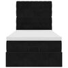 vidaXL Ottoman bed met matrassen en LED's 80x200cm fluweel zwart