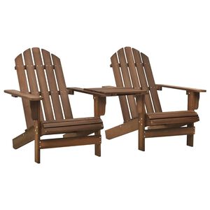 vidaXL Tuinstoelen Adirondack met tafeltje massief vurenhout bruin