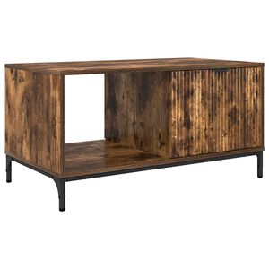 vidaXL Salontafel met lade Gerookt eiken 90 x 49 x 46 cm Bewerkt hout