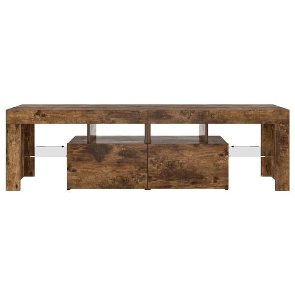 vidaXL Tv-meubel LED-verlichting 140x36,5x40 cm gerookt eikenkleurig