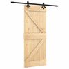 vidaXL Schuifdeur Naturel en Zwart 85 x 210 cm Massief Grenenhout