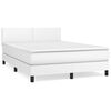 vidaXL Boxspring met matras kunstleer wit 140x200 cm