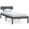 vidaXL Bedframe massief grenenhout grijs 100x200 cm