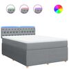 vidaXL Boxspring met matras stof lichtgrijs 140x200 cm